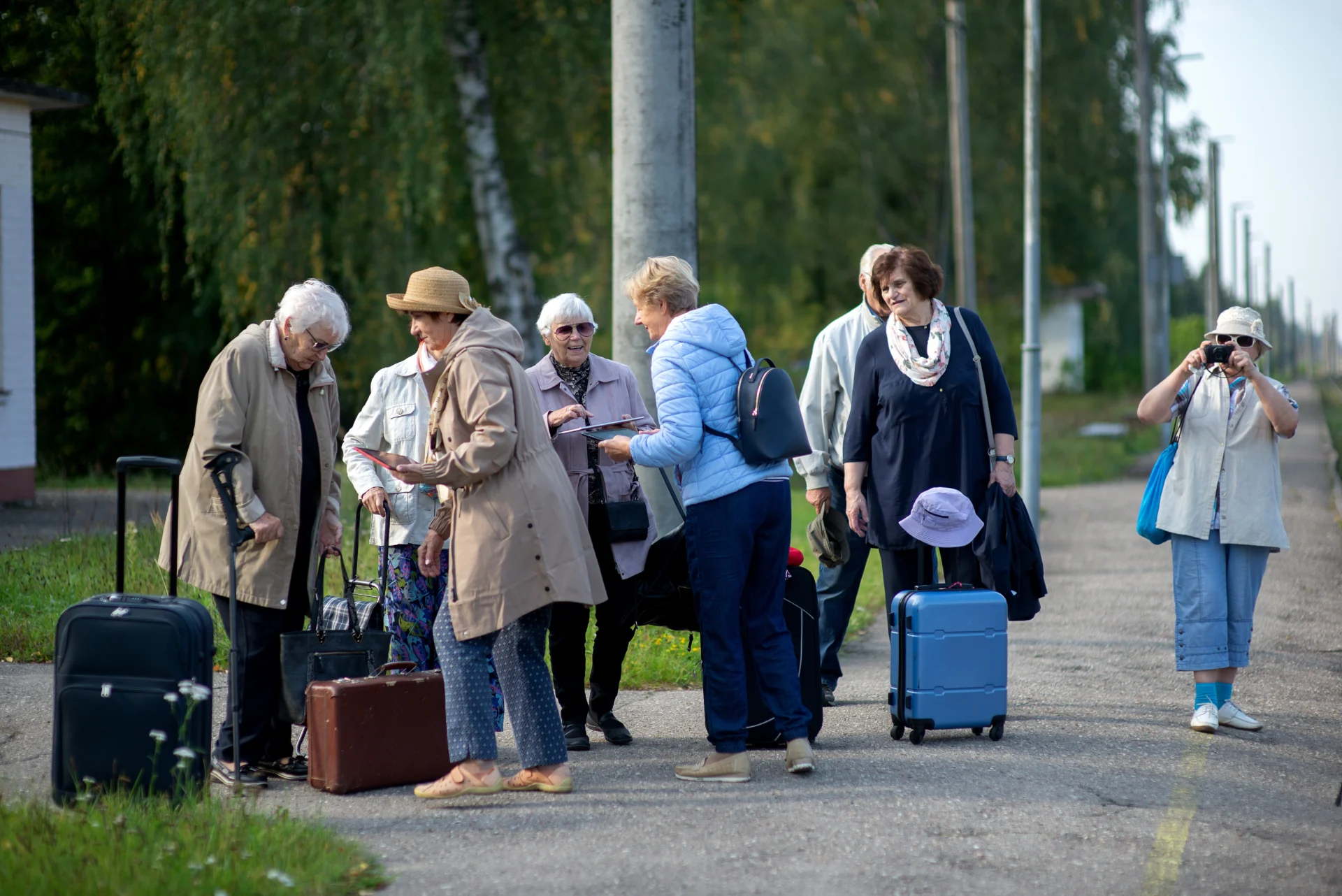 Group of active cheerful seniors with suitcases st 2026 01 09 01 03 12 utc